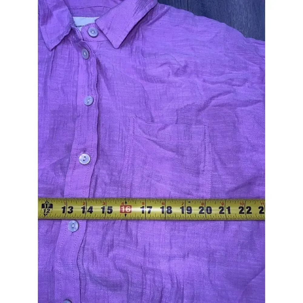 American Eagle Womens preppy Y2K oversized Shirt Lavender XS A004924 - Picture 7 of 9